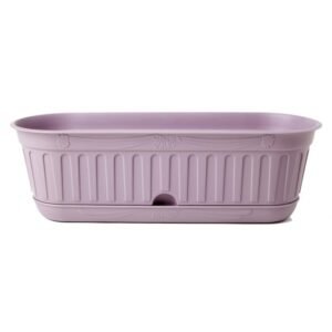 Stačiakampis gėlių vazonas su padėklu 48 cm, lavender