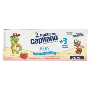 Pasta del Capitano Baby braškių skonio dantų pasta vaikams 3+, 75 ml