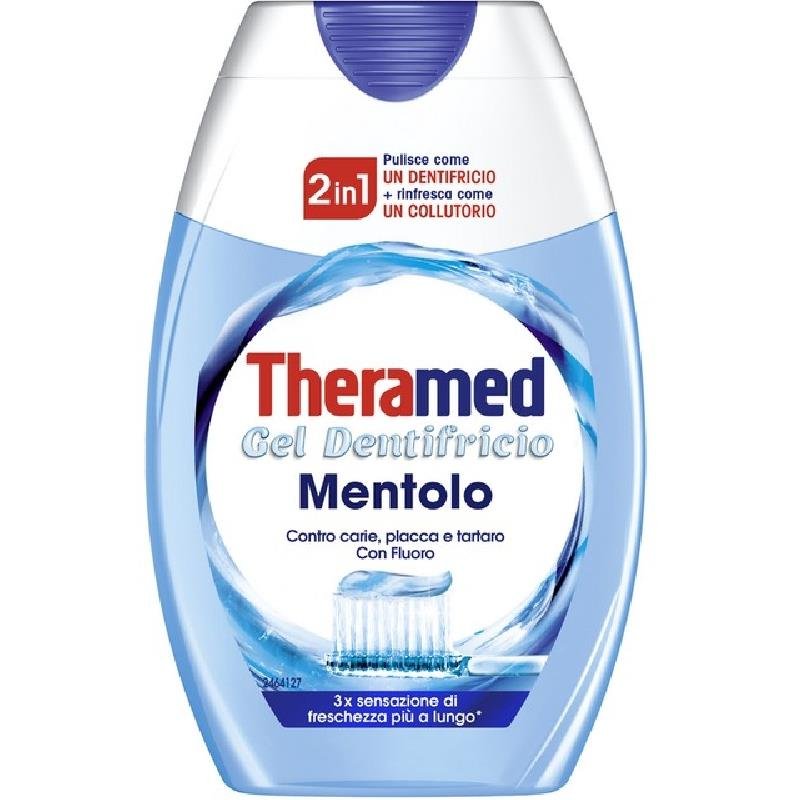 Theramed Menthol 2in1 dantų pasta ir burnos skalavimo efektas, 75 ml