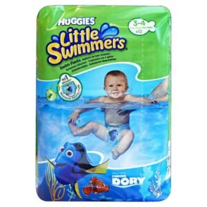 Huggies Little Swimmers maudymosi sauskelnės-kelnaitės 3–4, 7–15 kg, 12 vnt.