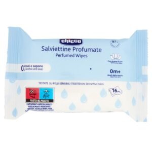 Chicco Perfumed Wipes drėgnos servetėlės su lotoso vandeniu, 16 vnt.
