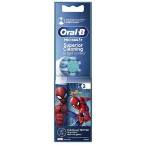 Oral-B Pro Kids 3+ elektrinio dantų šepetėlio antgaliai vaikams „Spiderman“ 2 vnt.