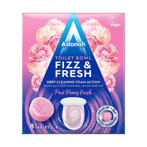 Astonish WC valymo tabletės Pink Peony Fresh, 8 vnt.