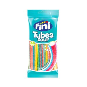 Fini Tubes Sour Rainbow rūgštūs vaivorykštės skonio guminukai, 90 g