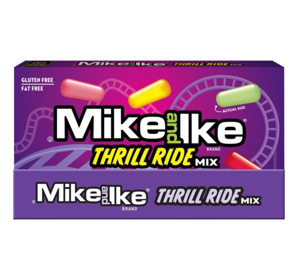 Mike & Ike Thrill Ride vaisinės dražė, 120 g