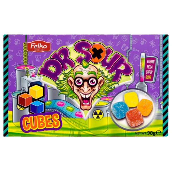 Dr. Sour Cubes guminukai, 90 g