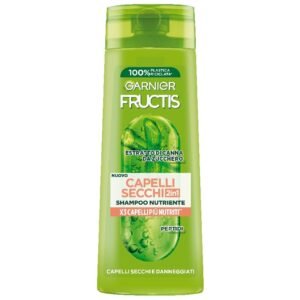 Garnier Fructis Dry Hair 2in1 šampūnas ir balzamas sausiems plaukams, 250 ml Garnier Fructis Dry Hair 2in1 šampūnas ir balzamas, 250 ml – tai maitinamoji priemonė, skirta sausiems ir pažeistiems plaukams. Šampūno ir balzamo formulė viename produkte padeda ne tik išvalyti plaukus, bet ir suteikti jiems papildomos priežiūros. Priemonė pašalina nešvarumus bei riebalų perteklių, neapsunkindama plaukų. Sudėtyje esantis cukranendrių ekstraktas ir peptidai padeda puoselėti plaukus bei suteikia jiems daugiau švelnumo. Sausi plaukai dažnai atrodo blankūs, šiurkštūs ir sunkiau iššukuojami. Ši 2in1 formulė padeda atkurti glotnesnę ir sveikesnę plaukų išvaizdą. Reguliariai naudojant plaukai tampa minkštesni ir paklusnesni. Jie lengviau iššukuojami ir atrodo labiau prižiūrėti. Priemonė padeda išlaikyti plaukų drėgmės balansą ir apsaugo nuo pernelyg didelio išsausėjimo. Patogi formulė leidžia sutaupyti laiko kasdienėje plaukų priežiūroje, nes nereikia papildomai naudoti balzamo. Naudojimas: paskirstykite nedidelį kiekį priemonės ant drėgnų plaukų. Švelniai masažuokite galvos odą ir plaukus, kol susidarys putos. Po to kruopščiai nuskalaukite vandeniu. Esant poreikiui procedūrą galima pakartoti. Įspėjimai: vengti patekimo į akis. Patekus į akis, nedelsiant gausiai praplauti vandeniu. Laikyti vaikams nepasiekiamoje vietoje. Naudoti tik pagal paskirtį.