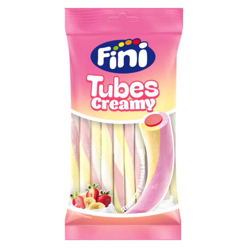 Fini Yogur Fresa Platano Halal guminukai, 80 g