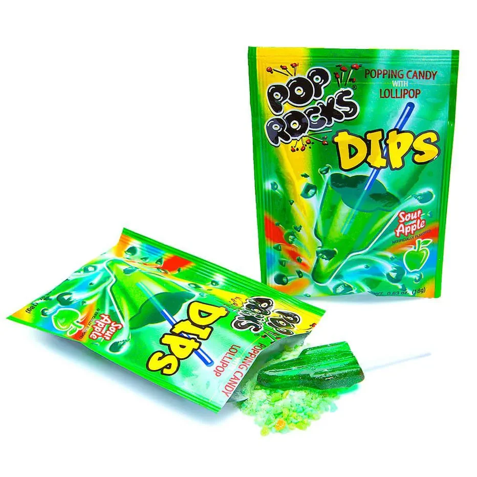 Pop Rocks Dips Sour Apple ledinukas su sproginėjančiais saldainiais, 18 g