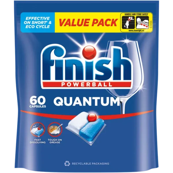 Finish Quantum Powerball indaplovių kapsulės, 60 vnt.