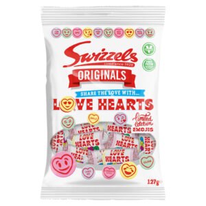 Swizzels Love Hearts Originals vaisiniai putojantys saldainiai, 127 g