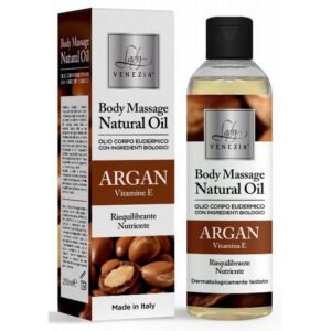 Lady Venezia natūralus masažo aliejus su arganų aliejumi ir vitaminu E, 250 ml