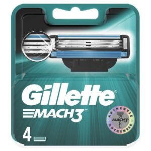 Gillette Mach3 skutimosi peiliukų papildymas, 4 vnt.