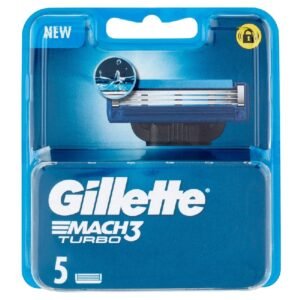 Gillette Mach3 Turbo skutimosi peiliukų papildymas, 5 vnt.