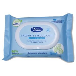 Venus makiažo valymo servetėlės normaliai odai, 20 vnt.
