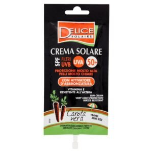 Delice Solaire apsauginis kremas nuo saulės su juodųjų morkų ekstraktu SPF50+, 50 ml