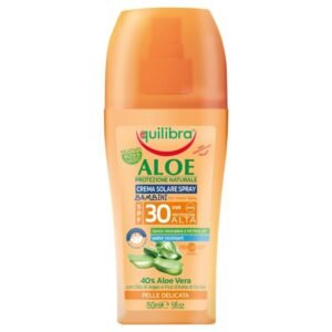 Equilibra Aloe vaikų purškiamas kremas nuo saulės SPF30, 150 ml