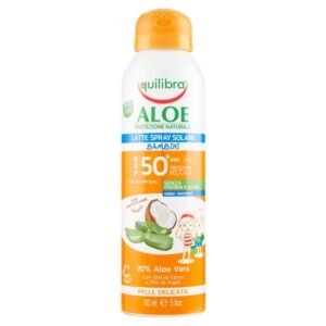 Equilibra Aloe vaikų purškiamas pienelis nuo saulės SPF50+, 150 ml