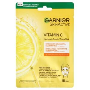 Garnier SkinActive Vitamin C drėkinamoji ir skaistinamoji lakštinė veido kaukė