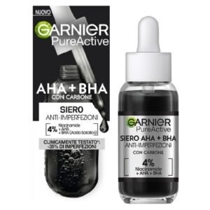 Garnier Pure Active AHA + BHA serumas su aktyvintąja anglimi, 30 ml