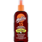 Malibu SPF15 įdegio aliejus su kokosų aliejumi, 200 ml