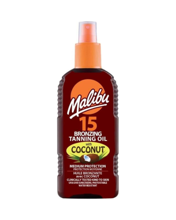Malibu SPF15 įdegio aliejus su kokosų aliejumi, 200 ml