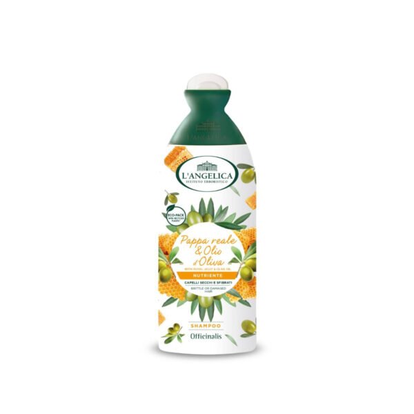 L'Angelica bičių pienelio ir alyvuogių aliejaus maitinamasis šampūnas, 250 ml
