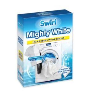 Swirl Mighty White balinamosios ir dėmių šalinimo servetėlės, 12 vnt.