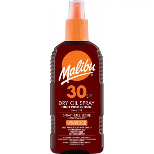 Malibu SPF30 sausas apsauginis aliejus nuo saulės, 200 ml
