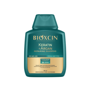 Bioxcin Keratin & Argan atkuriamasis šampūnas nuo plaukų slinkimo, 300 ml