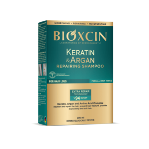 Bioxcin Keratin & Argan atkuriamasis šampūnas nuo plaukų slinkimo, 300 ml