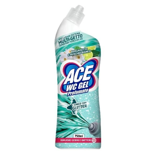 ACE WC Gel Profumato Bergamotto e Muschio Bianco tualeto valymo gelis, 750 ml