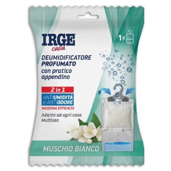 IRGE Casa Muschio Bianco pakabinamas drėgmės sugėriklis su baltojo muskuso aromatu, 1 vnt.