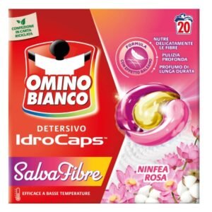 Omino Bianco IdroCaps SalvaFibre Ninfea Rosa skalbimo kapsulės, 20 vnt.