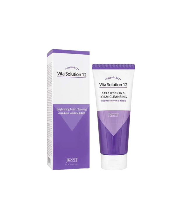 JIGOTT Vita Solution 12 Brightening Foam Cleansing šviesinantis veido prausiklis, 180 ml