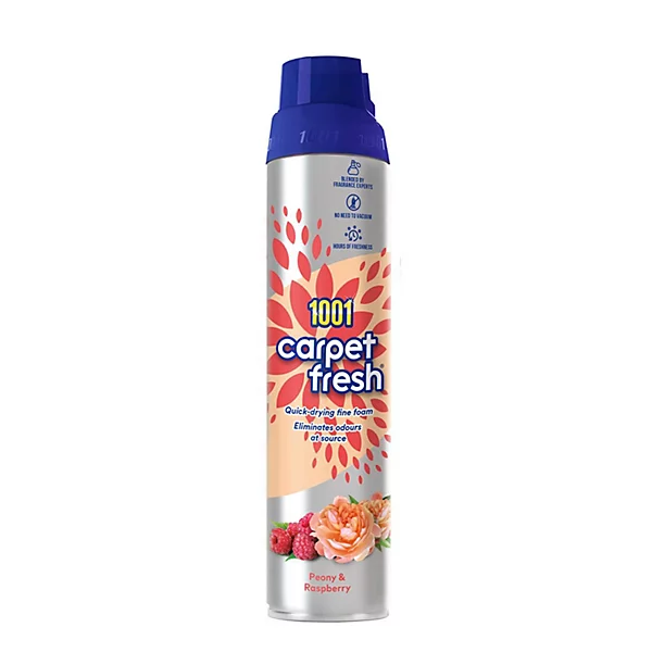1001 Carpet Fresh Peony & Raspberry kilimų ir minkštų baldų gaiviklis, 300 ml