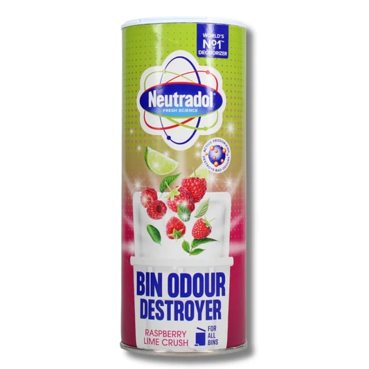 Neutradol Bin Odour Destroyer Raspberry Lime Crush šiukšliadėžės kvapų neutralizatorius, 350g
