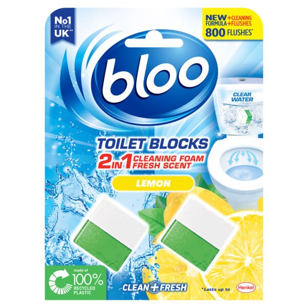Bloo Toilet Blocks Lemon WC bakelio valymo blokeliai, 100 g