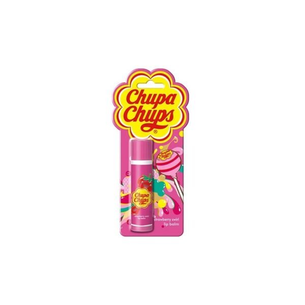 Chupa Chups Strawberry Swirl lūpų balzamas