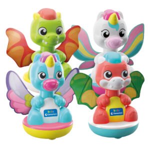 Clementoni Baby „Spin & Dream – Unicorns and Dragons“ sukamasis žaislas kūdikiams, 9+ mėn.