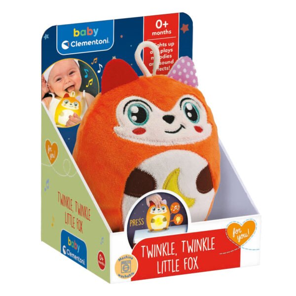 Clementoni Baby „Twinkle, Twinkle Little Fox“ muzikinis pliušinis žaislas kūdikiams, 0+