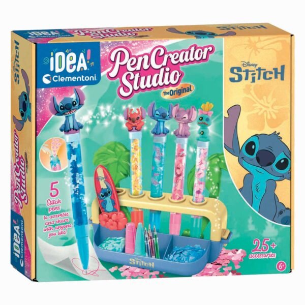 Clementoni Disney Stitch „Create Your Pens“ rašiklių kūrimo rinkinys, 6+