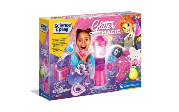 Clementoni „Science & Play Glitter Magic“ kūrybinis eksperimentų rinkinys vaikams, 8+
