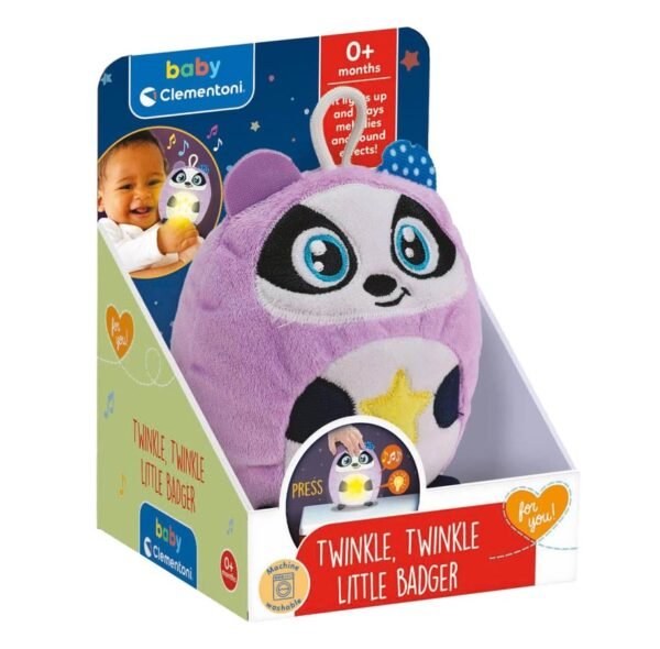 Clementoni Baby „Twinkle, Twinkle Little Badger“ muzikinis pliušinis žaislas kūdikiams, 0+