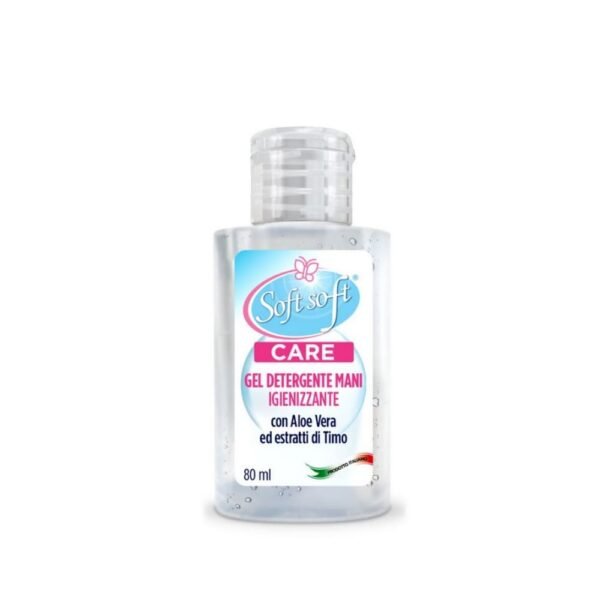 Soft Soft Care higienizuojantis rankų gelis su alaviju ir čiobrelių ekstraktu, 80 ml