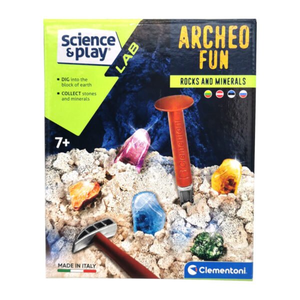 Clementoni „Science & Play Lab Archeo Fun – Rocks and Minerals“ archeologinis rinkinys vaikams, 7+