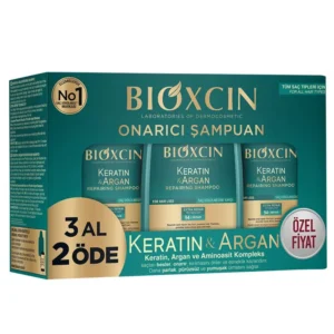 Bioxcin Keratin & Argan atkuriamasis šampūnas, 3 × 300 ml