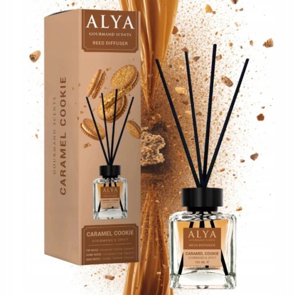 Alya Gourmand Scents Caramel Cookie namų kvapas su lazdelėmis, 100 ml