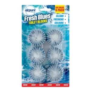 Airpure „Fresh Blues“ WC bakelio valymo blokeliai, 6 vnt.