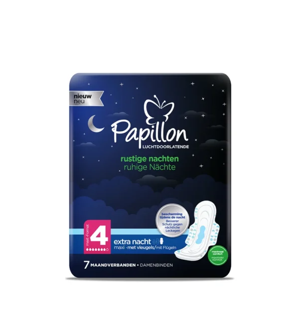 Papillon Maxi Extra Night higieniniai paketai su sparneliais, 7 vnt.